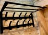 Wieszak w stylu loft na przedpokój 60 cm z półką i 9 wieszakami na ubrania  MetalFab